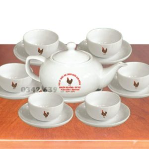 Bộ ấm chén Giang Tây Bát Tràng in logo