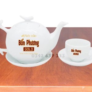 Bộ ấm chén bưởi cành in logo