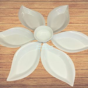 Bộ đĩa mắt mèo trắng sứ