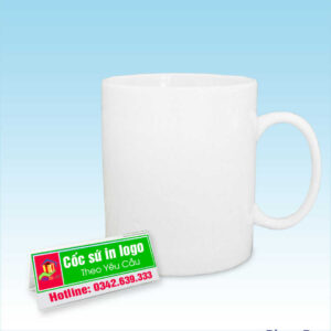 Cốc sứ quai nhỏ chữ C in logo theo yêu cầu