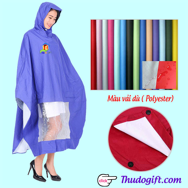 Mẫu áo mưa làm bằng chất liệu vải dù