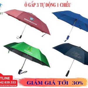 Ô dù cầm tay gập 3 tự động 1 chiều