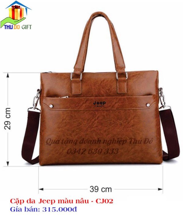 Cặp da Jeep - CJ02 24 Cặp da Jeep màu nâu - J02