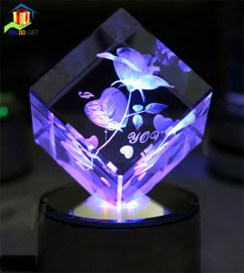 Pha lê 3D bông hồng