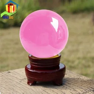 Quả cầu pha lê phong thủy màu hồng