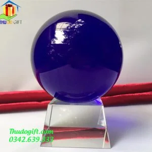Quả cầu pha lê phong thủy màu xanh dương