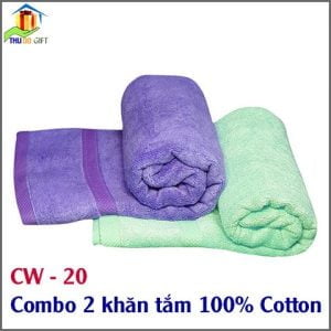 Combo 2 khăn tắm sợi Cotton CW20 2 Combo 2 khăn tắm 100% Cotton (1)