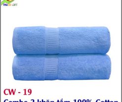 Combo 2 khăn tắm 100% Cotton CW 19