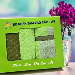 Combo Khăn Bamboo Quà Tặng Cao Cấp CW3 2 Combo Khăn Cotton Quà Tặng Cao Cấp