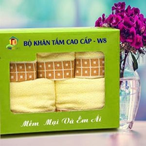 Combo Khăn Cotton Quà Tặng Cao Cấp CW8