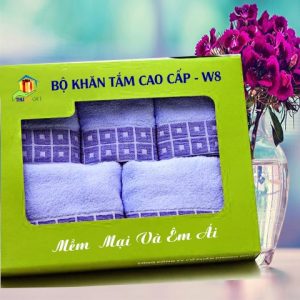 Combo Khăn Cotton Quà Tặng Cao Cấp CW8