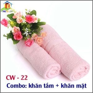 Combo khăn tắm + khăn mặt sợi tre