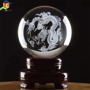 Quả Cầu Pha Lê Cho Tuổi Thìn Khắc 3D 3 Quả cầu phong thủy tuổi rồng