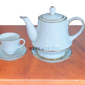 Bộ ấm chén Hoàng Gia hoa văn nổi