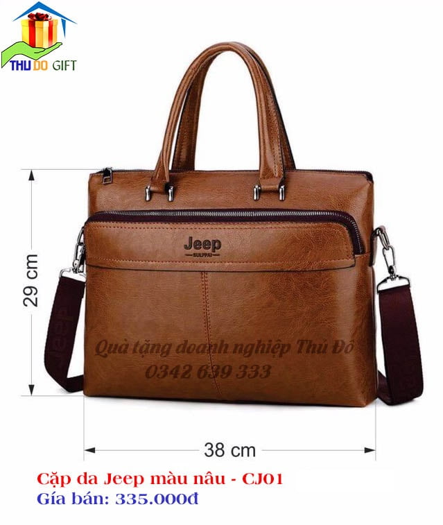 Dịch vụ cung cấp quà tặng Đại Hội tại Bắc Ninh 41 Cặp da Jeep màu nâu J01