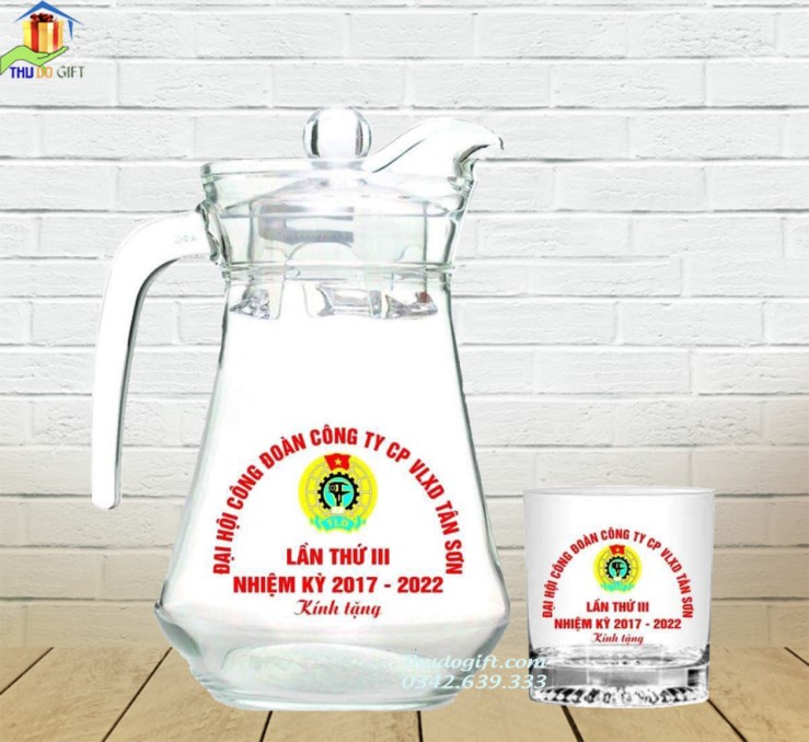 Xưởng sản xuất bình cốc thủy tinh in Logo giá rẻ 11 Bo Ca 6 coc Thuy Tinh Lumiarc 1
