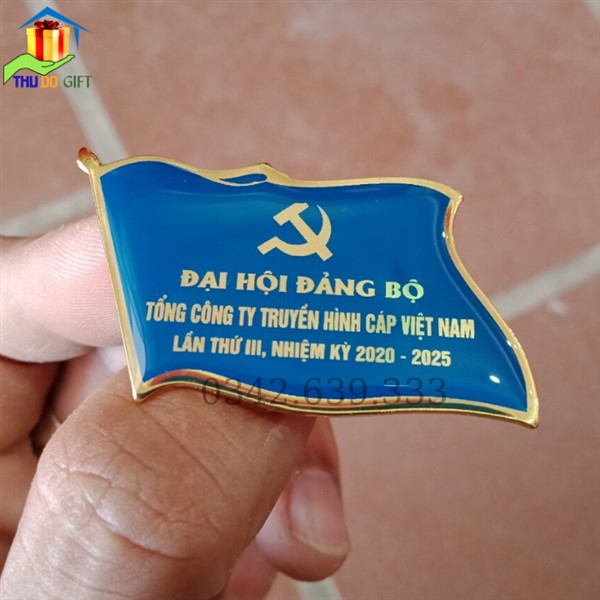 Huy hiệu lá cờ đại hội tổng công ty truyền hình Cáp Việt Nam