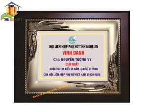 Mẫu vinh danh 90 năm thành lập hội liên hiệp Phụ nữ Việt Nam