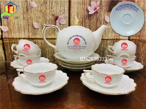 Bộ ấm chén dáng bưởi lượn cao cấp