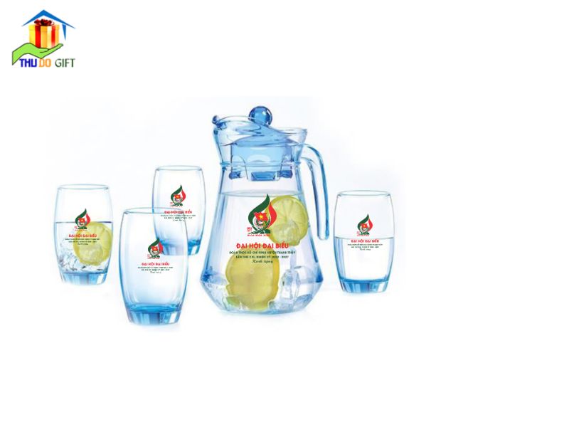 Bộ bình cốc in logo Đại hội đại biểu Bộ bình cốc in logo Đại hội đại biểu