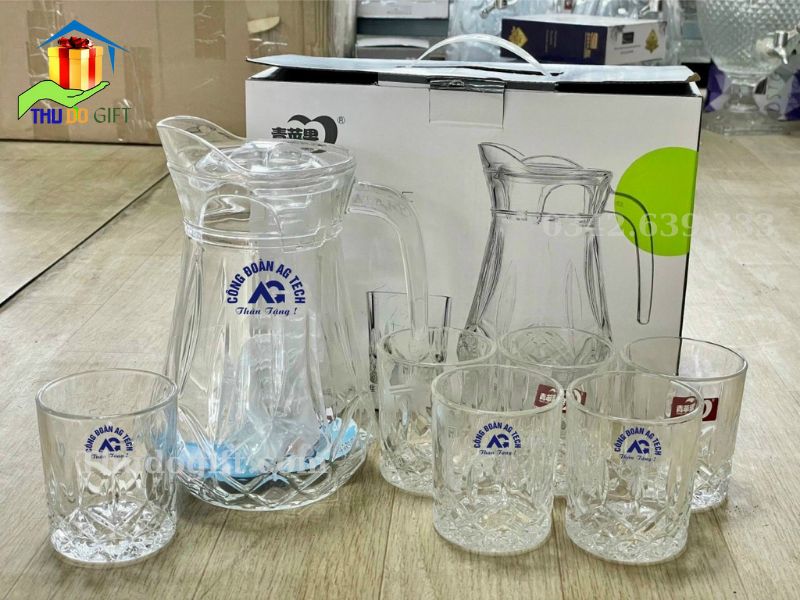 Bộ cốc thuỷ tinh in logo Bộ cốc thuỷ tinh in logo