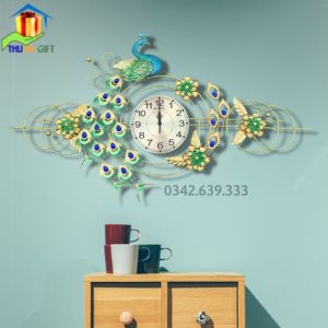 Đồng hô treo tường chim công cao cấp