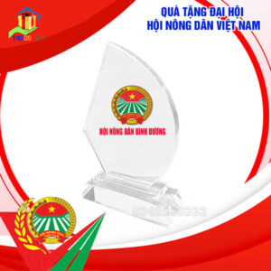Biểu Trưng Pha Lê In Logo Đại Hội Nông Dân Đẹp