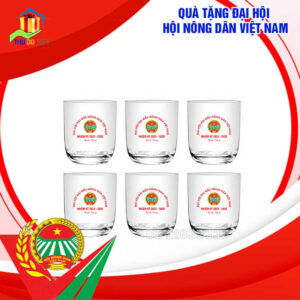 Bộ Cốc Thủy Tinh In Logo Đại Hội Nông Dân Giá Rẻ