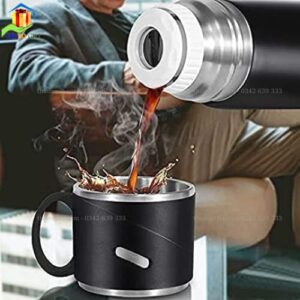 Bình Giữ Nhiệt 2 Cốc Màu Đen 8 Nắp uống tiện lợi