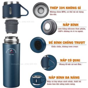 Cấu tạo bình giữ nhiệt 2 lắp có quai