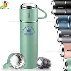 Bình giữ nhiệt 2 cốc màu xanh lá
