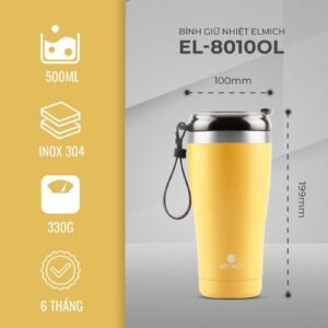 Cốc giữ nhiệt EL-80100L 7 Bình giữ nhiệt inox 304 Elmich EL-8010OL dung tích 500ml