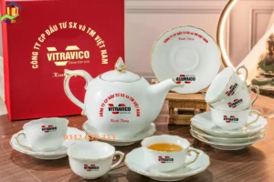 Ấm chén in logo thương hiệu cao cấp