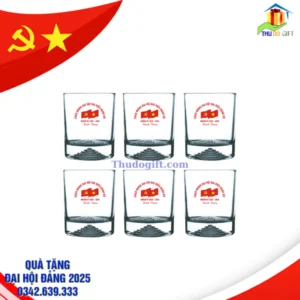 Bộ cốc thuỷ tinh in logo Đại hội Đảng