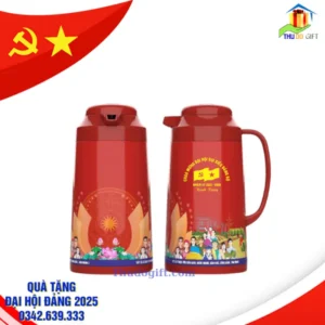 Phích Rạng Đông Đại hội Đảng in logo