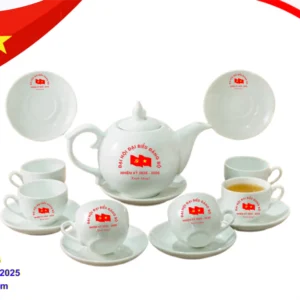 Bộ ấm chén dáng bưởi in logo