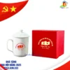 Cốc sứ Bát Tràng có nắp in logo