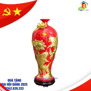 Lọ hoa dáng mai bình in logo