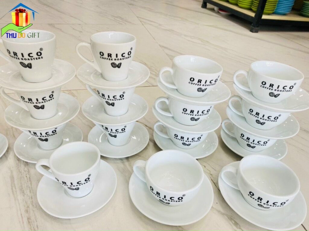 Bộ tách trà in logo đẹp Bộ tách trà in logo đẹp