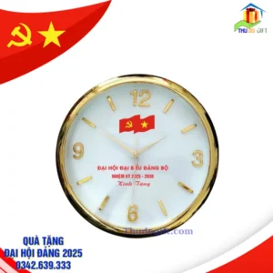 Đồng hồ treo tường hình tròn in logo