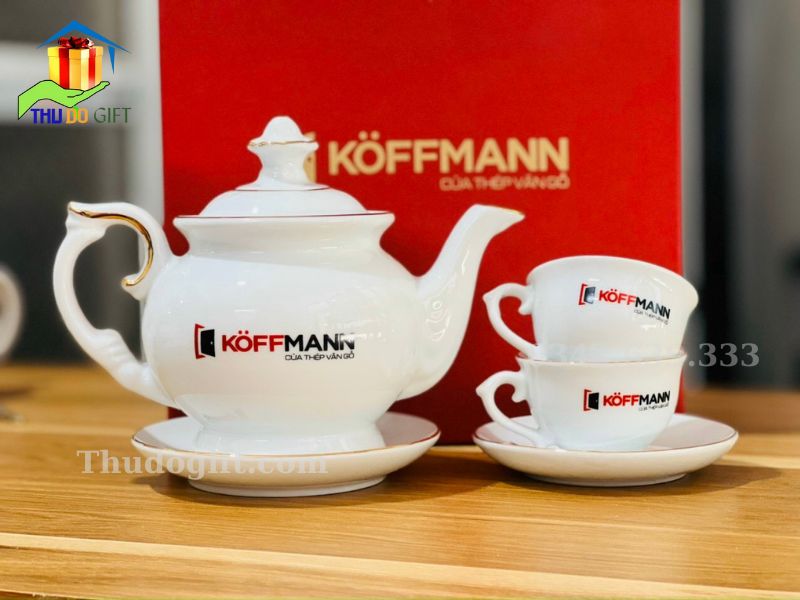 Bộ ấm chén in logo doanh nghiệp Bộ ấm chén in logo doanh nghiệp