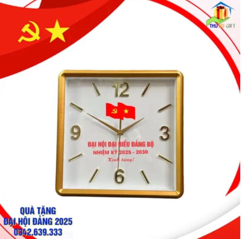 Top 10 giải pháp quà tặng Đại hội Đảng tại Hải Dương 2 Đồng hồ treo tường in logo Đại hội