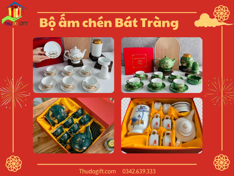 bộ ấm trà Bát Tràng