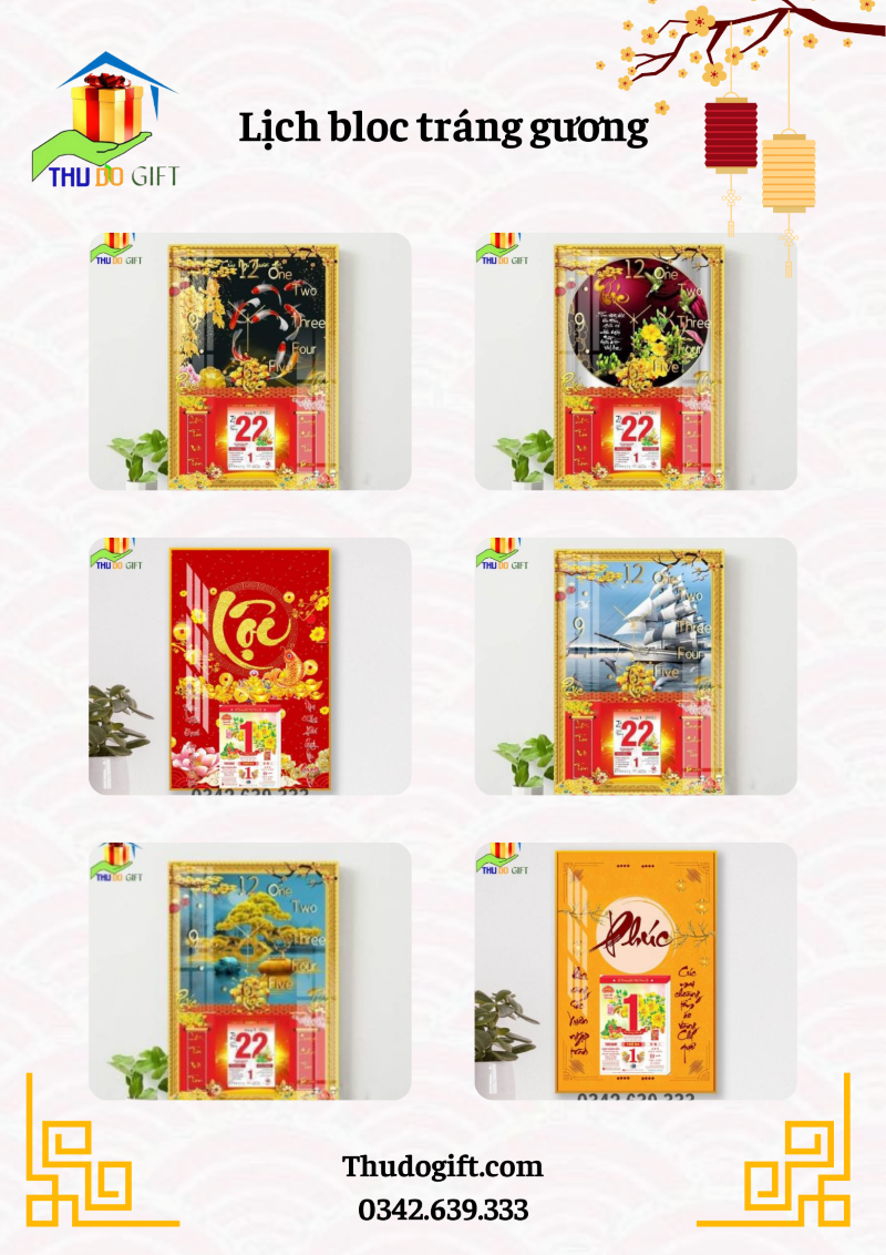 Lịch bloc tráng gương Lịch bloc tráng gương