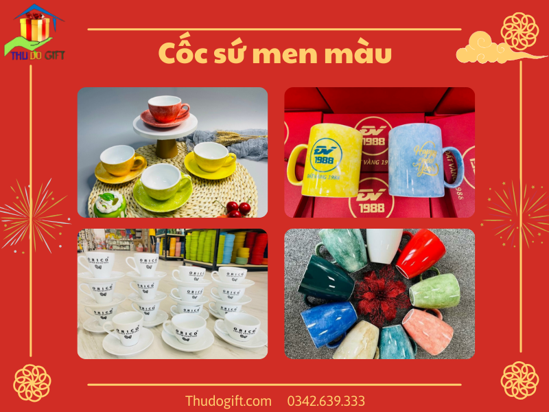 Cốc sứ men màu Cốc sứ men màu