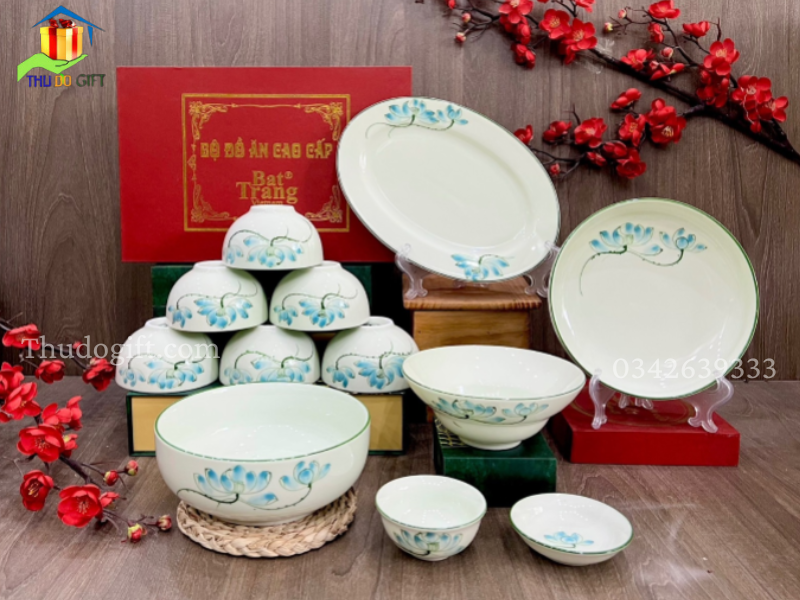 quà tặng bộ đồ ăn vẽ hoa  quà tặng bộ đồ ăn vẽ hoa