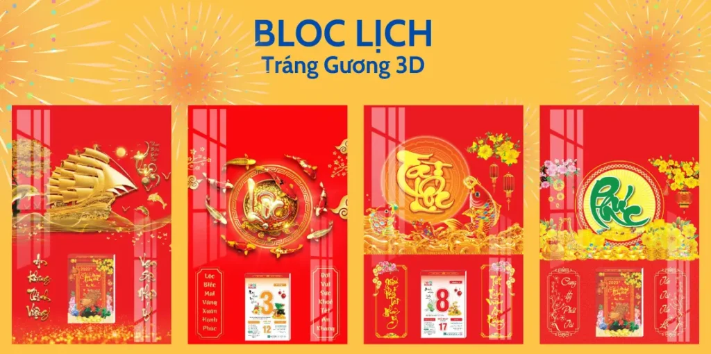 Bloc Lịch Tráng Gương 3D Bloc Lịch Tráng Gương 3D