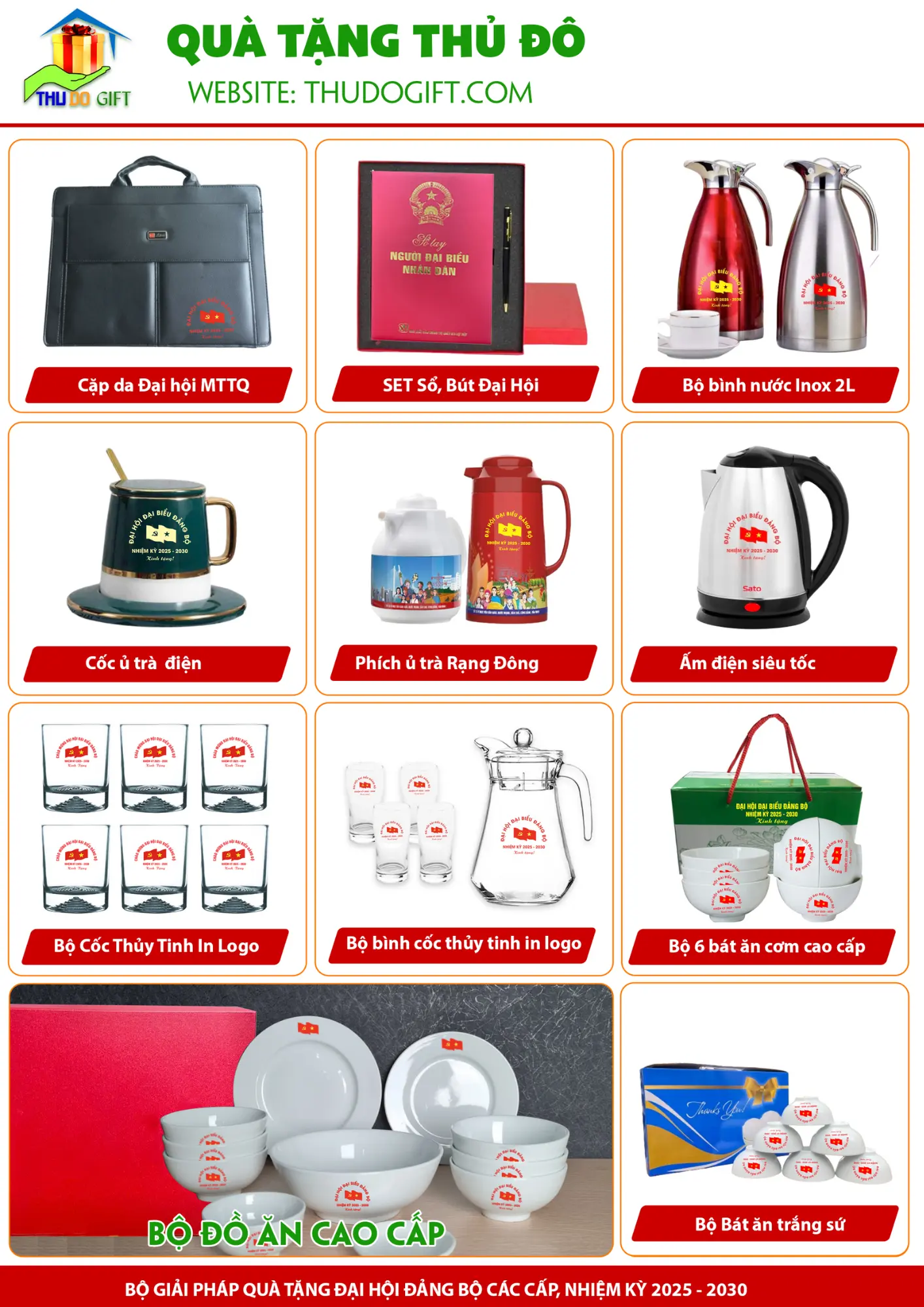 Top 10 giải pháp quà tặng Đại hội Đảng tại Hải Dương   9 Catalogue Quà tặng Đại Đảng Tại Thái Bình