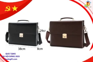 Cặp da cán bộ in logo Đại hội Đảng