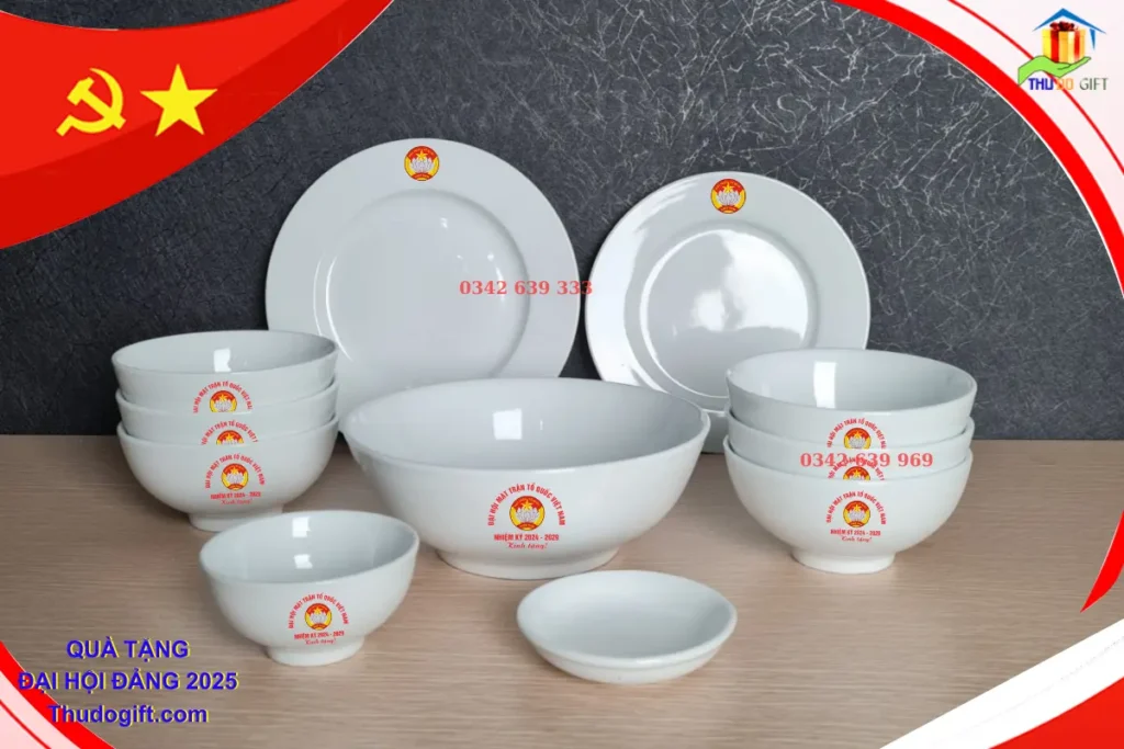 Bộ đồ ăn cao cấp Quà tặng Đại hội Đảng cấp huyện